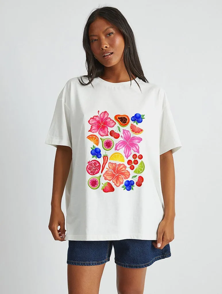 Exotic Fruit & Flowers T-Shirt sold by Skinnydip London product image thumbnail 2