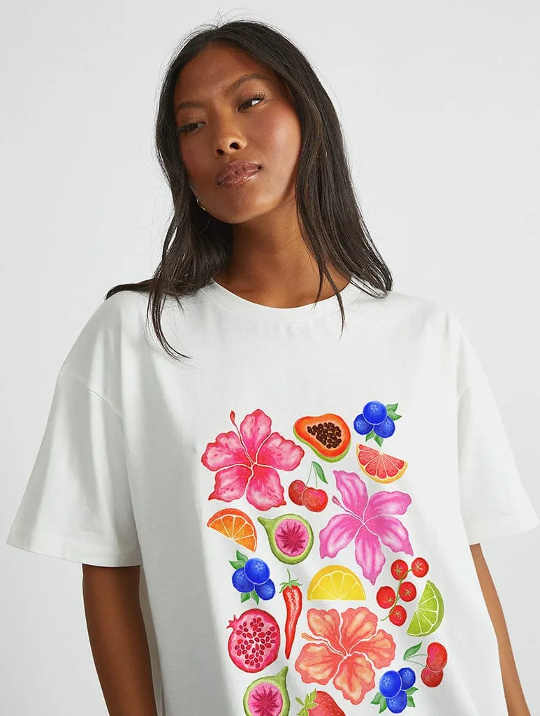 Exotic Fruit & Flowers T-Shirt sold by Skinnydip London