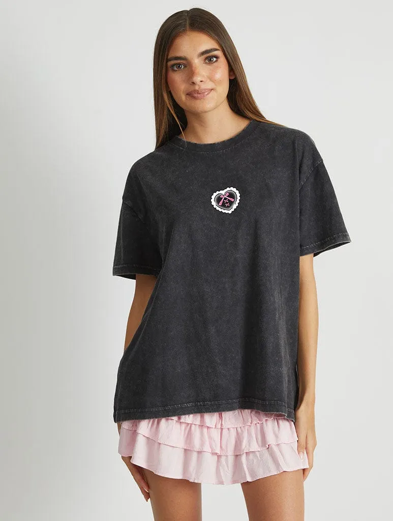 Hello Kitty Kuromi Skull T-Shirt in Acid Wash sold by Skinnydip London product image thumbnail 3