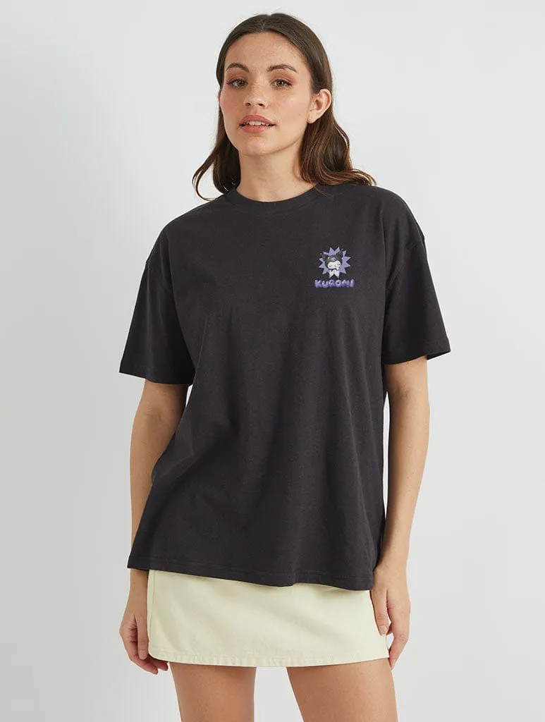 Hello Kitty Kuromi Purple Graphic T-Shirt In Black sold by Skinnydip London product image thumbnail 2