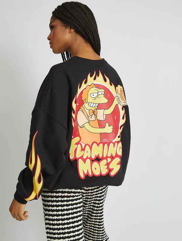 The Simpsons x Skinnydip Flaming Moes Sweatshirt sold by Skinnydip London