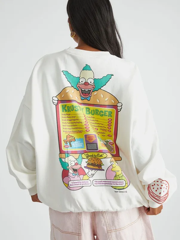 The Simpsons x Skinnydip Krusty Burger Sweatshirt sold by Skinnydip London