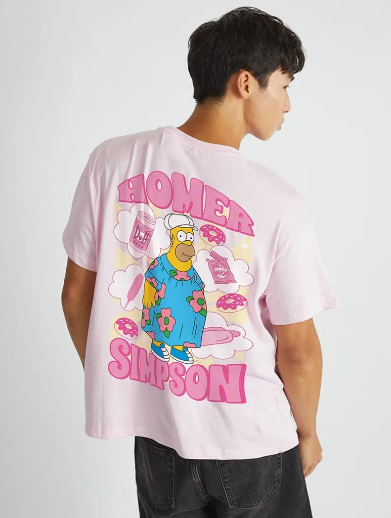 The Simpsons Homer In A Dress T-Shirt In Pink sold by Skinnydip London
