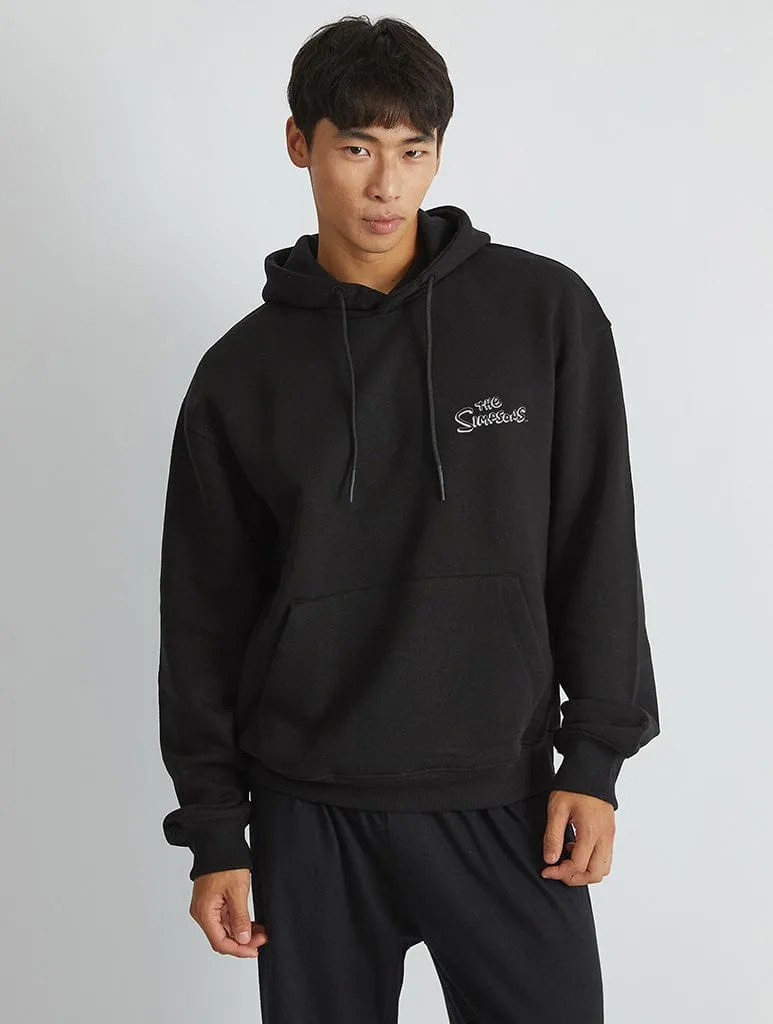 The Simpsons Springfield Fast Food Hoodie in Black sold by Skinnydip London product image thumbnail 2