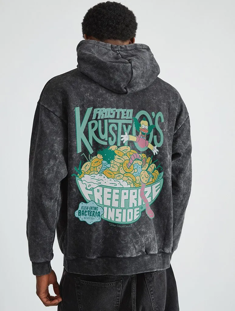 The Simpsons Krusty-O's Hoodie in Acid Wash sold by Skinnydip London