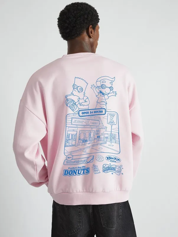 The Simpsons Kiwk-E-Mart Pink Sweatshirt sold by Skinnydip London