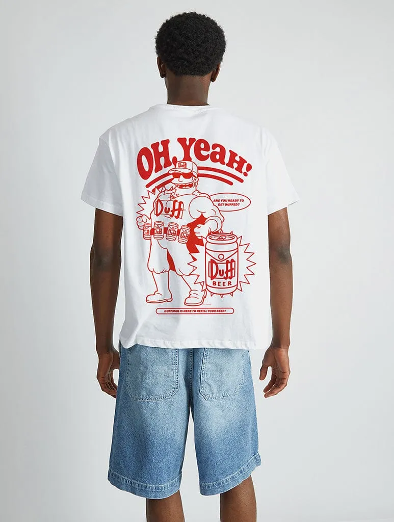 The Simpsons Duffman T-Shirt in White sold by Skinnydip London