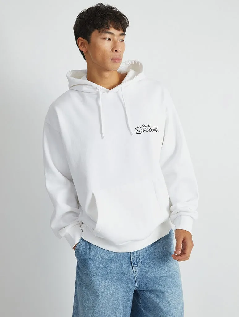 The Simpsons Lard Lad Donuts Hoodie in White sold by Skinnydip London product image thumbnail 2