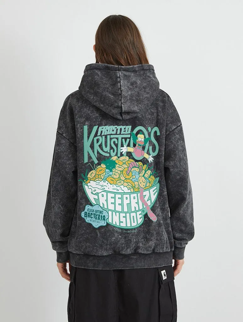 The Simpsons Krusty-O's Hoodie in Acid Wash sold by Skinnydip London
