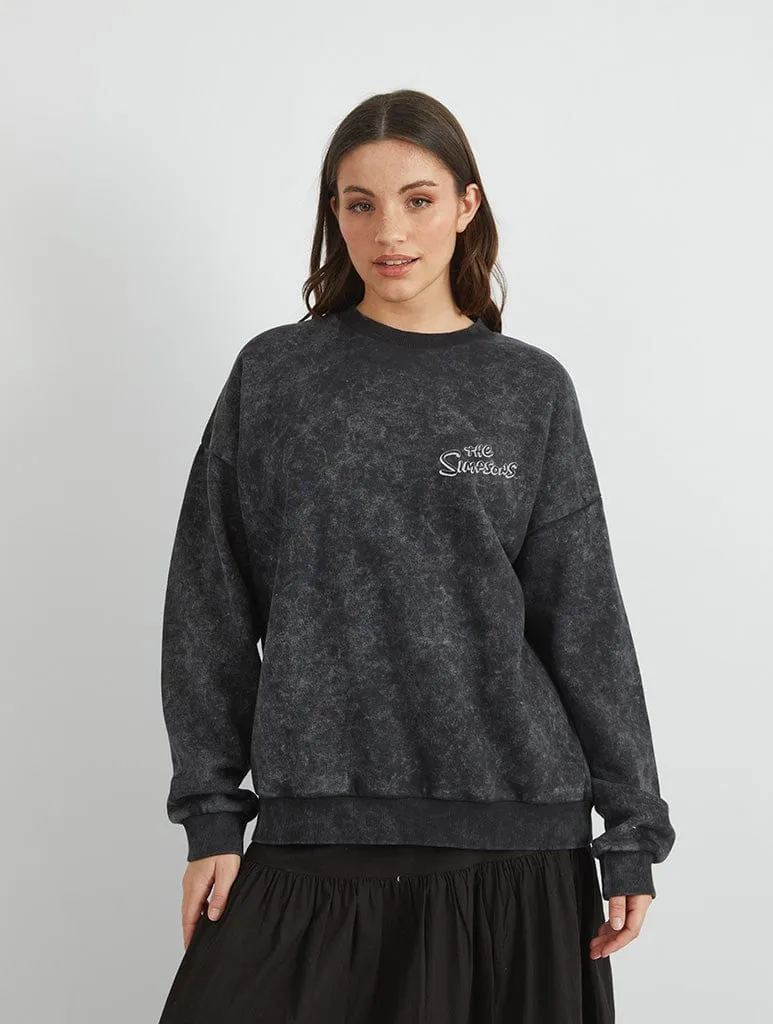 The Simpsons Kiwk-E-Mart Sweatshirt In Acid Wash sold by Skinnydip London product image thumbnail 2