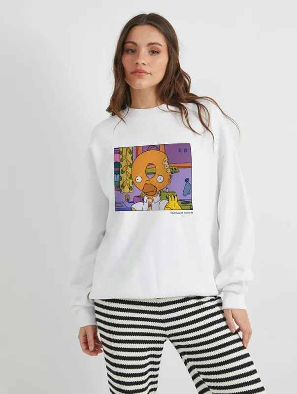 The Simpsons Donut Head Still Sweatshirt sold by Skinnydip London