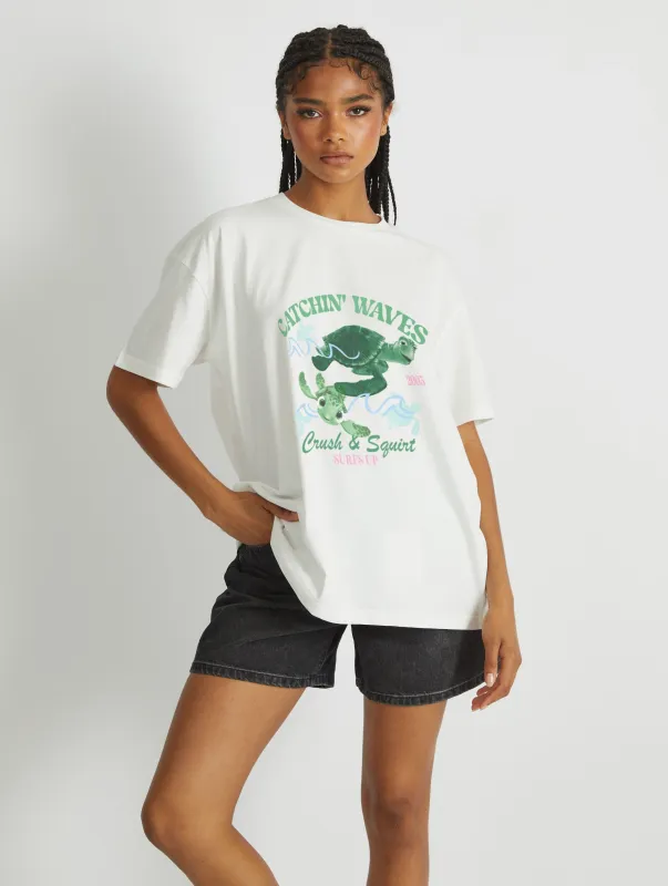Disney Finding Nemo Catchin' Waves T-Shirt In White sold by Skinnydip London