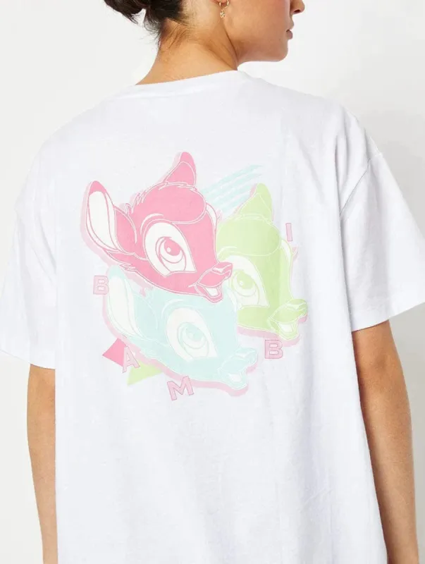 Disney Bambi Oversized T-Shirt In White sold by Skinnydip London