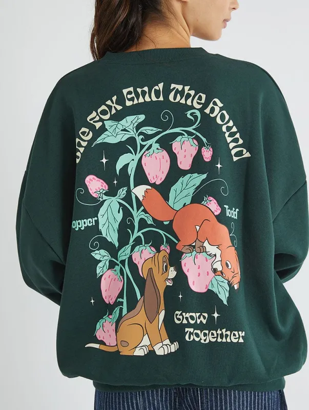 Disney Fox And The Hound Strawberry Sweatshirt made by Skinnydip London