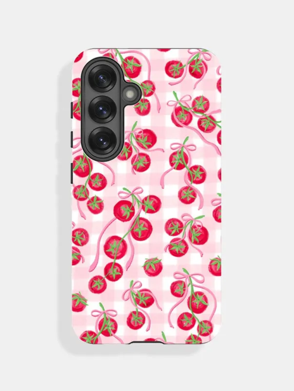 Tomato Gingham Ultra Protective Samsung Galaxy Case made by Skinnydip London
