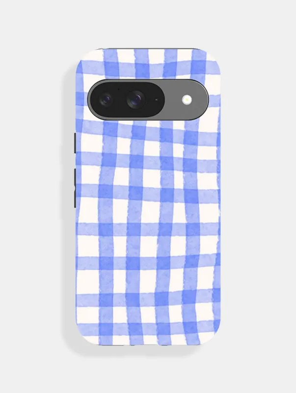 Blue Gingham Ultra Protective Google Case sold by Skinnydip London