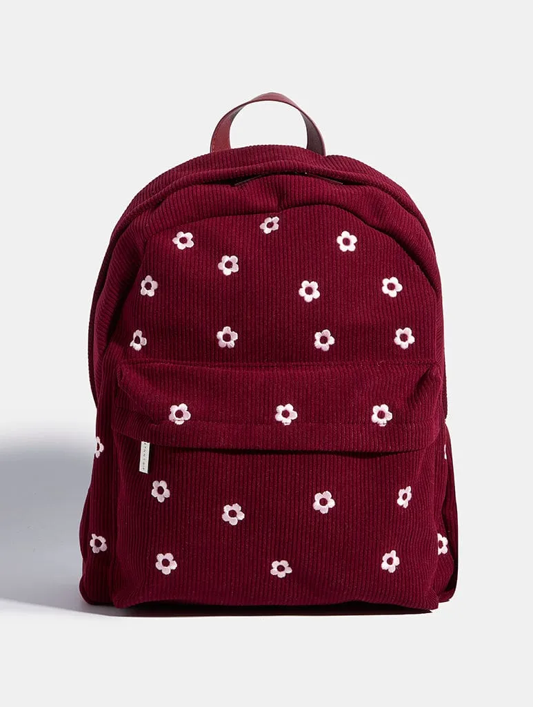 Burgandy Ditsy Flower Embroidered Backpack sold by Skinnydip London product image thumbnail 3