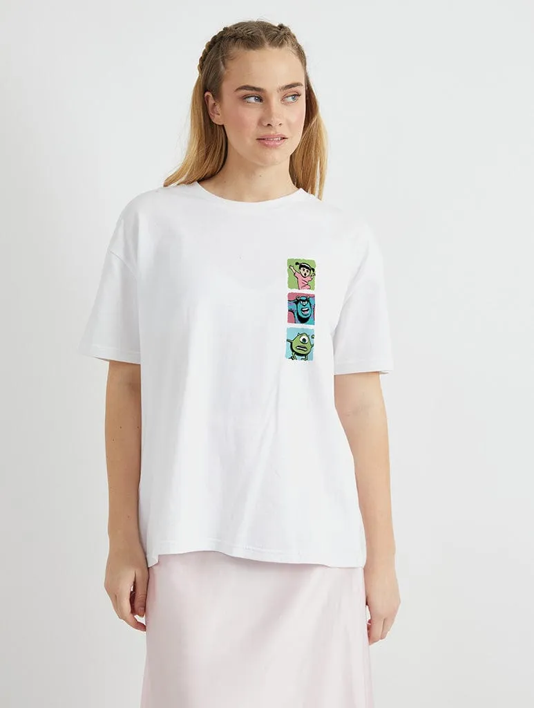 Disney Monsters Inc Scare T-Shirt In White sold by Skinnydip London product image thumbnail 2