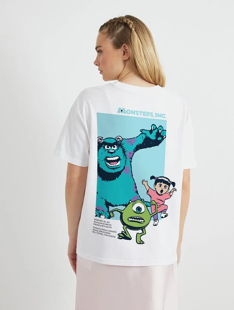 Disney Monsters Inc Scare T-Shirt In White sold by Skinnydip London
