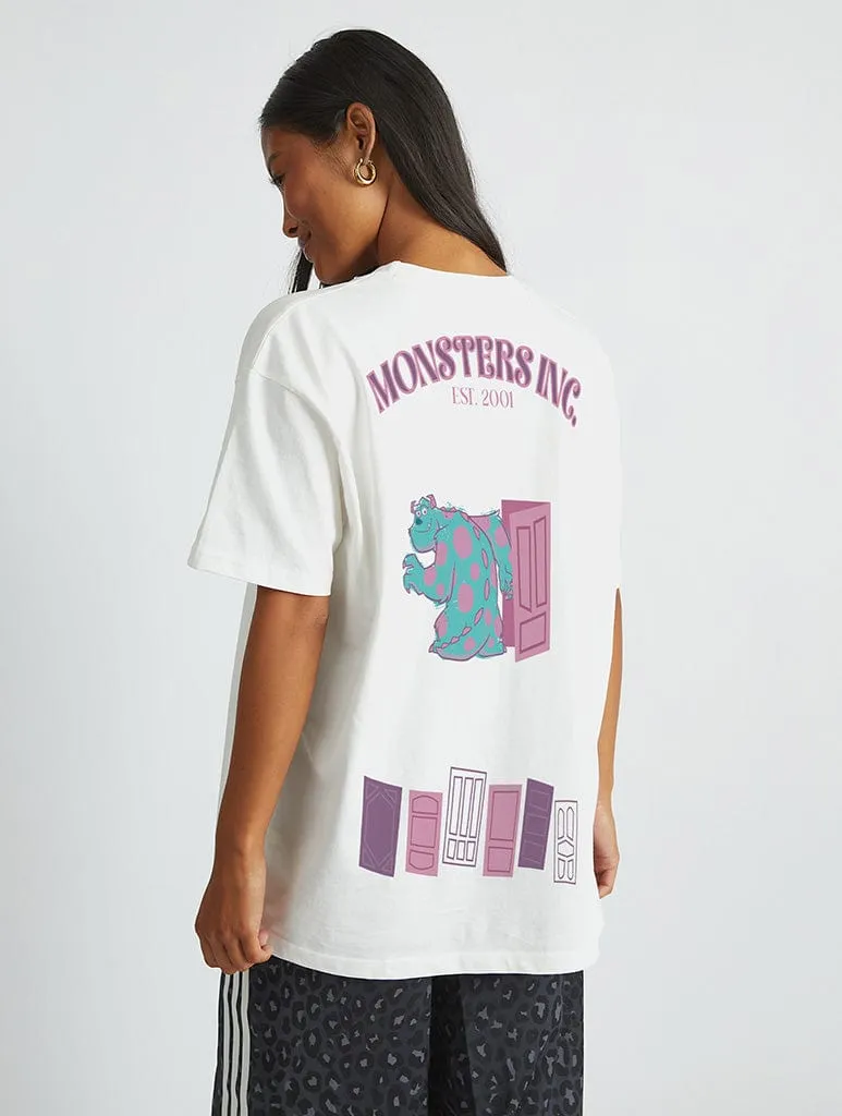 Disney Monsters Inc Doors Vintage T-Shirt In White sold by Skinnydip London