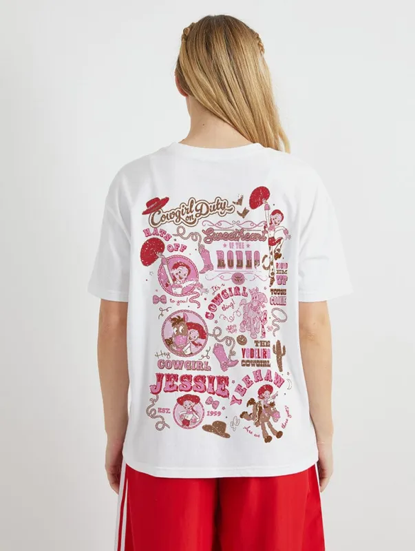 Disney Toy Story Jessie Poster T-Shirt In White sold by Skinnydip London