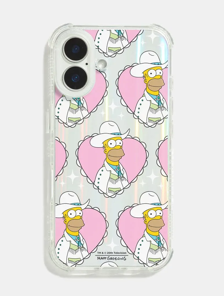 The Simpsons Cowboy Homer Holo Shock iPhone Case sold by Skinnydip London