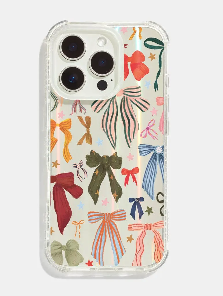 Kate Fox x Skinnydip Bows Holo Shock iPhone Case sold by Skinnydip London