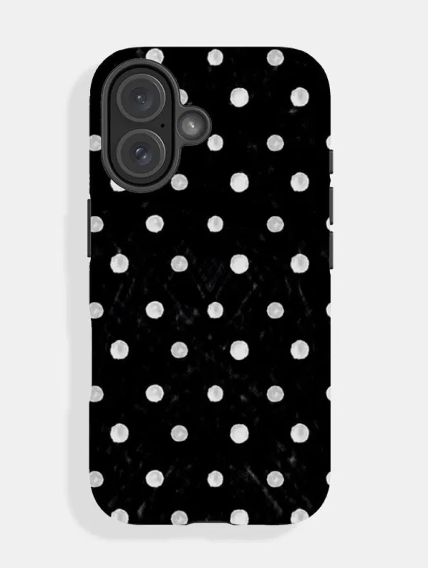 Black And White Painted Polka Dot Ultra Protective iPhone Case sold by Skinnydip London
