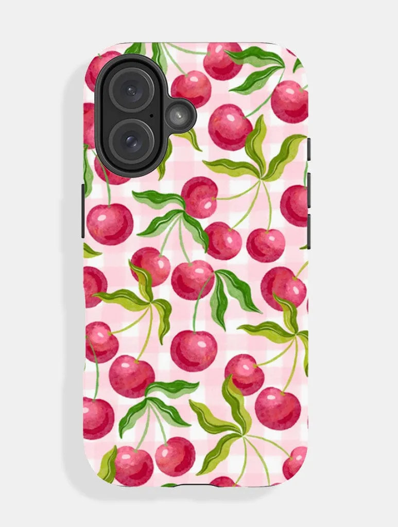 Wild Cherry Gingham Ultra Protective iPhone Case sold by Skinnydip London