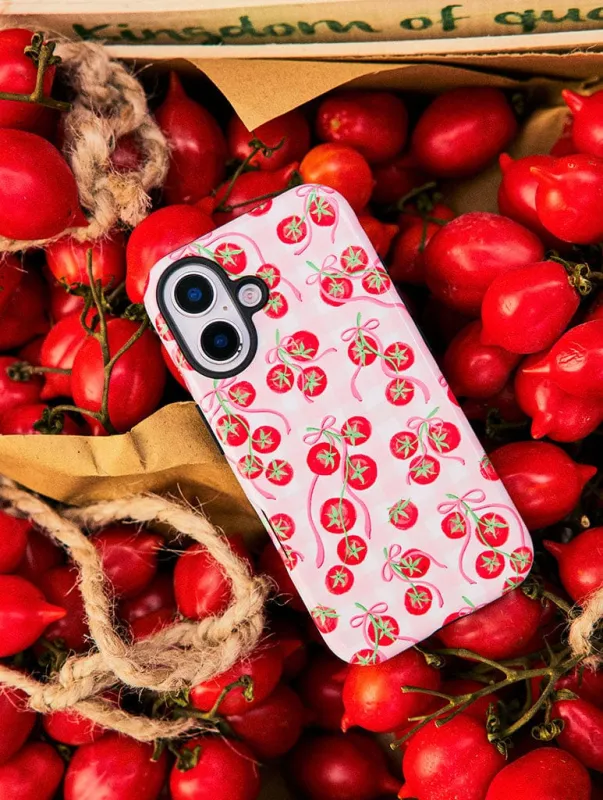 Tomato Gingham Ultra Protective iPhone Case made by Skinnydip London