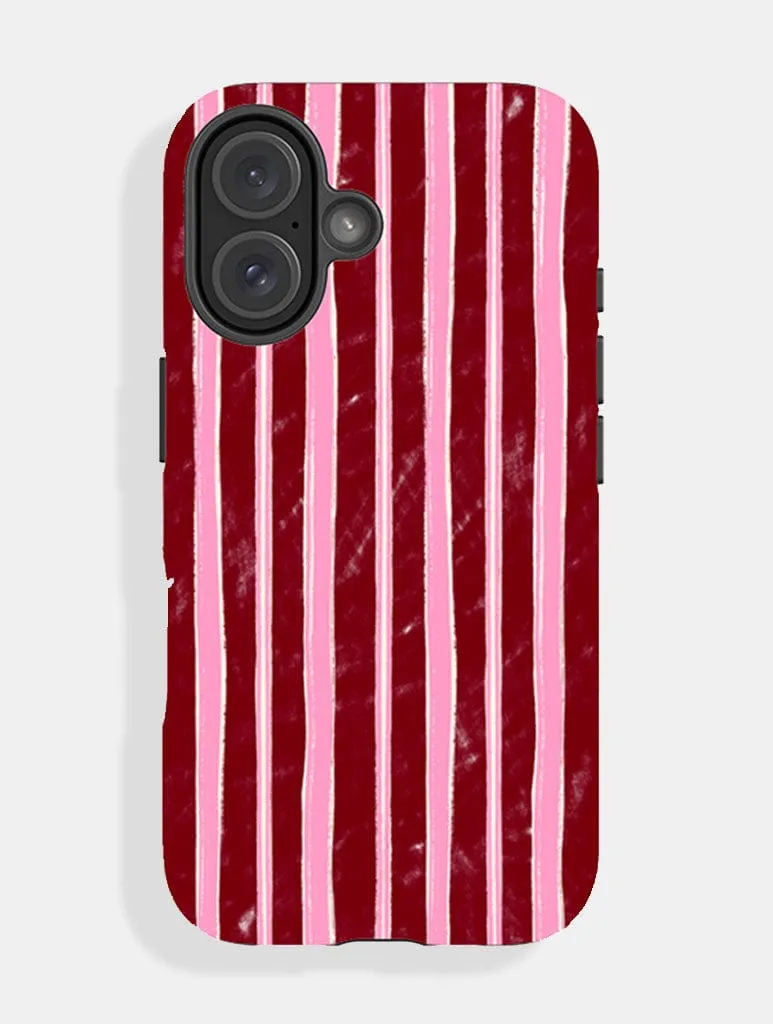 Pink And Burgundy Sketchy Stripes Ultra Protective iPhone Case sold by Skinnydip London