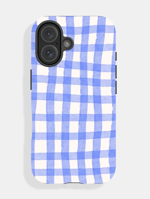 Blue Gingham Ultra Protective iPhone Case sold by Skinnydip London
