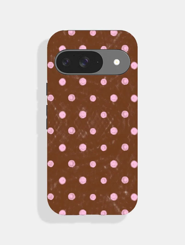 Pink And Brown Painted Polka Dot Ultra Protective Google Pixel Case sold by Skinnydip London