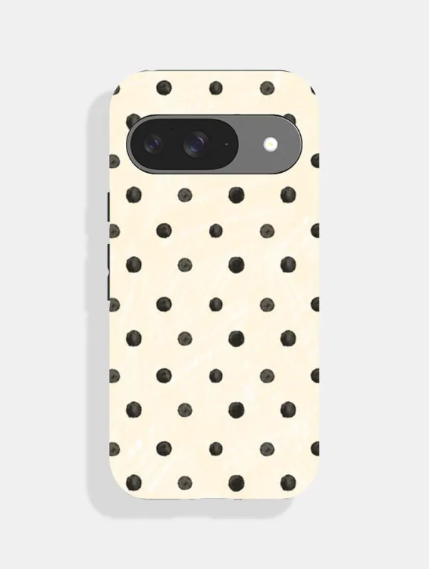 Cream And Black Painted Polka Dot Ultra Protective Google Pixel Case sold by Skinnydip London