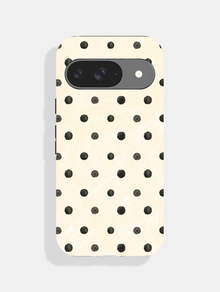 Cream And Black Painted Polka Dot Ultra Protective Google Pixel Case sold by Skinnydip London