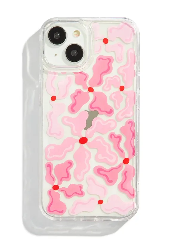 Custard Pink Wiggle Flower Case sold by Skinnydip London