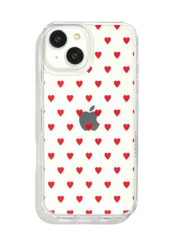 Custard Ditsy Hearts iPhone Case sold by Skinnydip London