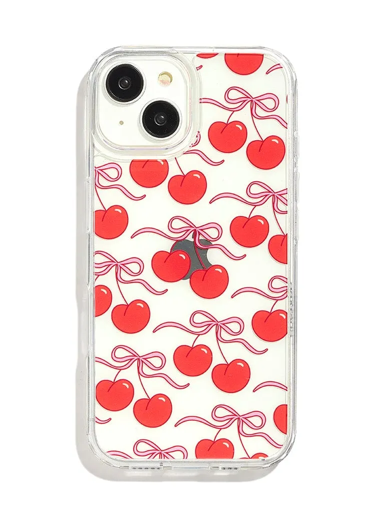 Custard Bow Cherry iPhone Case sold by Skinnydip London