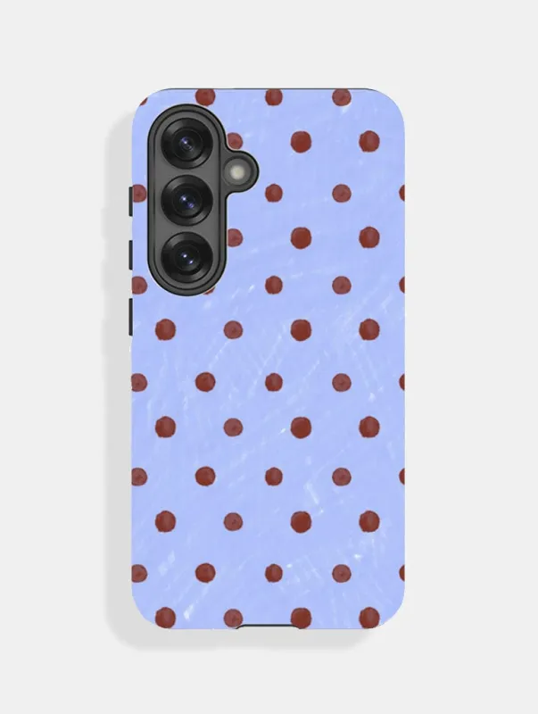 Brown and Blue Painted Polka Dot Ultra Protective Samsung Galaxy Case sold by Skinnydip London