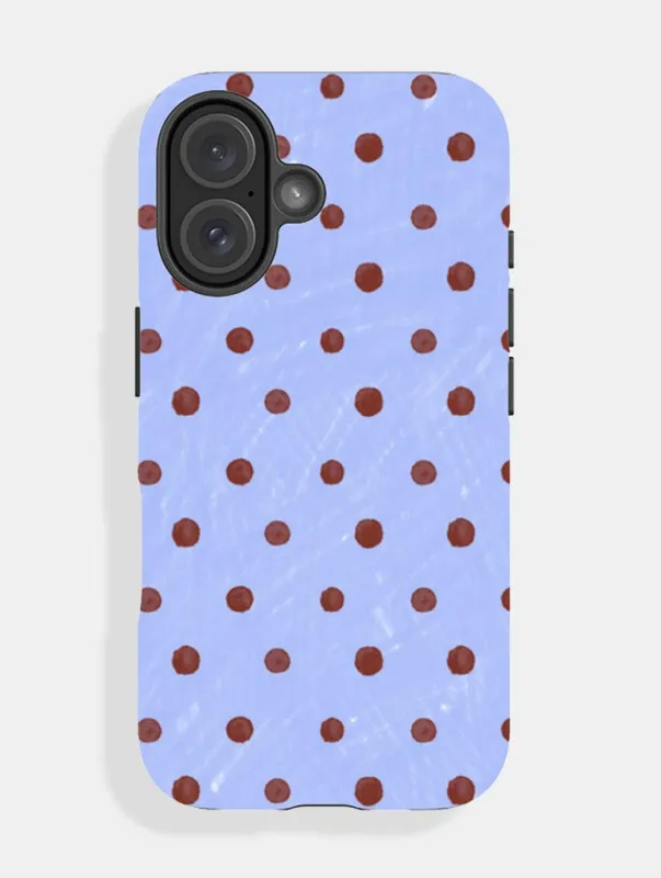 Brown and Blue Painted Polka Dot Ultra Protective iPhone Case sold by Skinnydip London