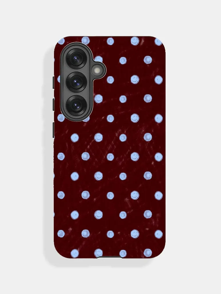 Blue And Brown Painted Polka Dot Ultra Protective Samsung Case sold by Skinnydip London
