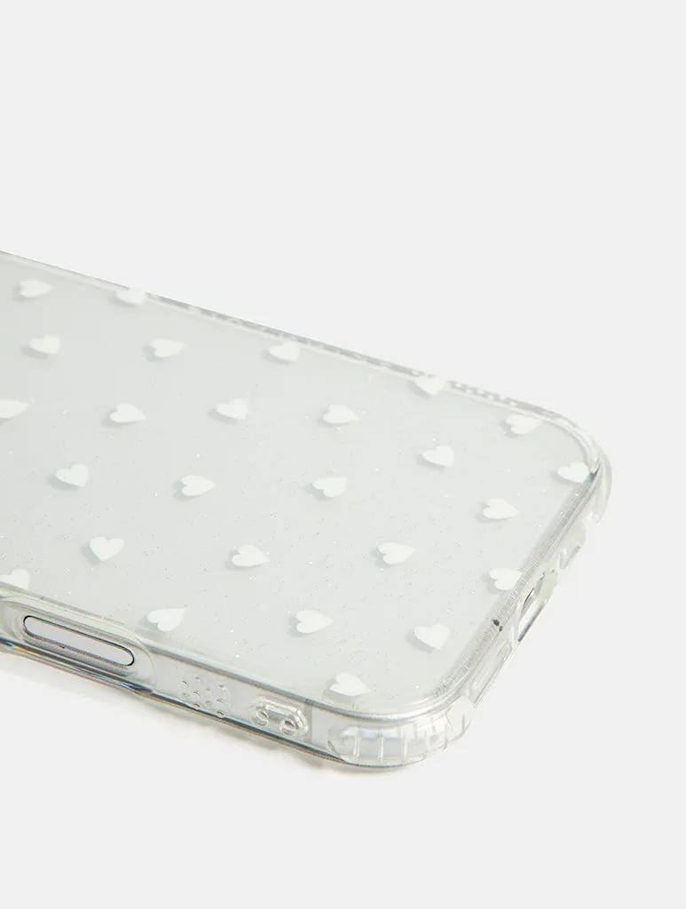 White Ditsy Hearts Shock iPhone Case sold by Skinnydip London product image thumbnail 2