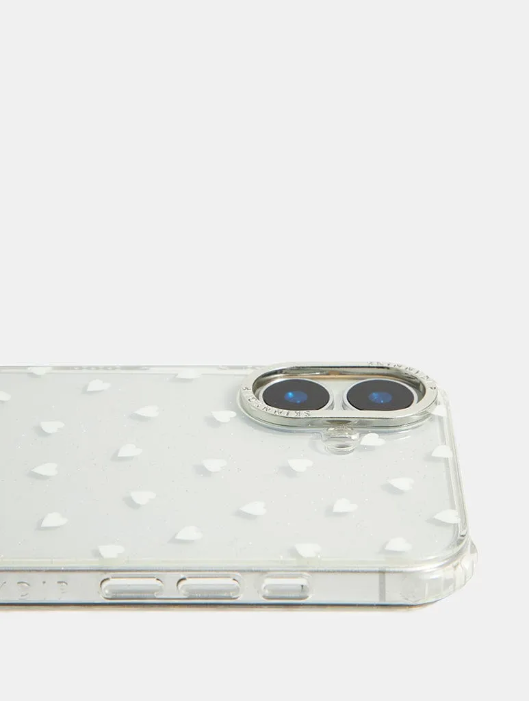 White Ditsy Hearts Shock iPhone Case sold by Skinnydip London product image thumbnail 3