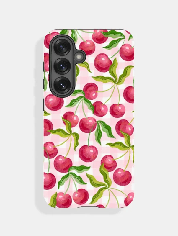 Wild Cherry Gingham Ultra Protective  Samsung Galaxy Case sold by Skinnydip London