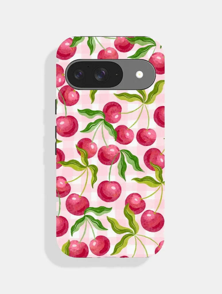 Wild Cherry Gingham Ultra Protective Google Pixel Case sold by Skinnydip London