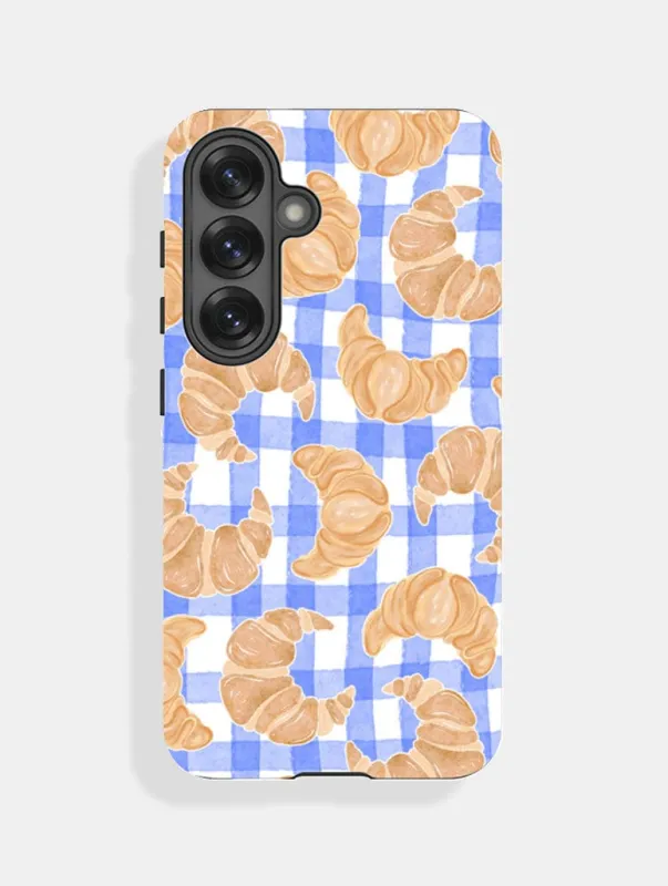Croissant Gingham Ultra Protective Samsung Case sold by Skinnydip London