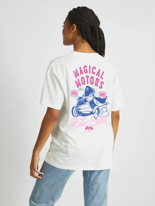 Harry Potter x Skinnydip Hagrid Motors T-Shirt In White sold by Skinnydip London