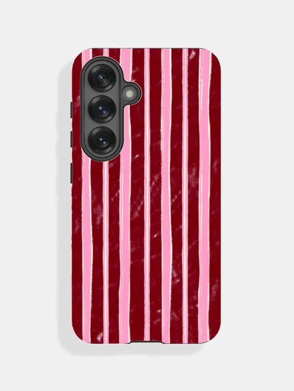 Pink And Burgundy Sketchy Stripes Ultra Protective Samsung Case sold by Skinnydip London