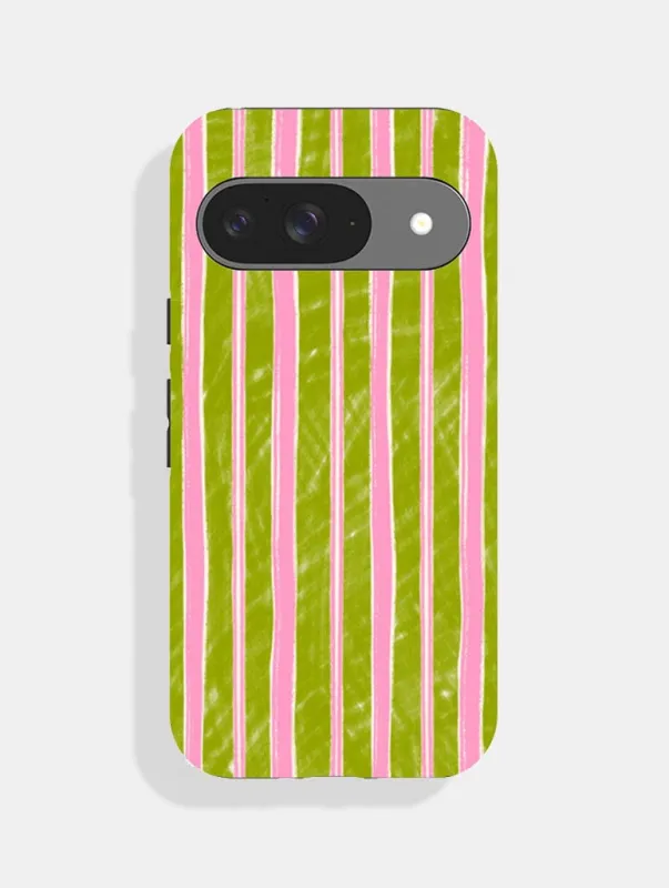 Pink And Green Sketchy Stripes Ultra Protective Google Pixel Case sold by Skinnydip London