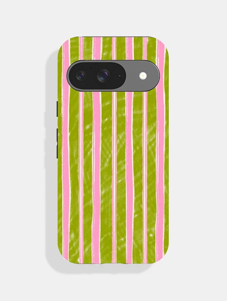 Pink And Green Sketchy Stripes Ultra Protective Google Pixel Case sold by Skinnydip London